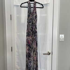 Haute Hippie Long Formal Floral Dress, Black-tie, size XS